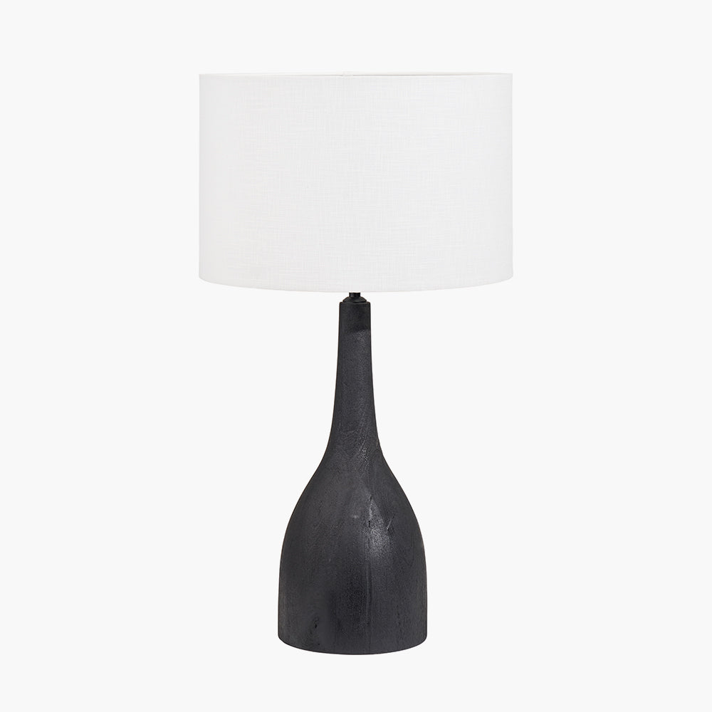 Corella Black Mango Wood Curved Table Lamp - Base Only